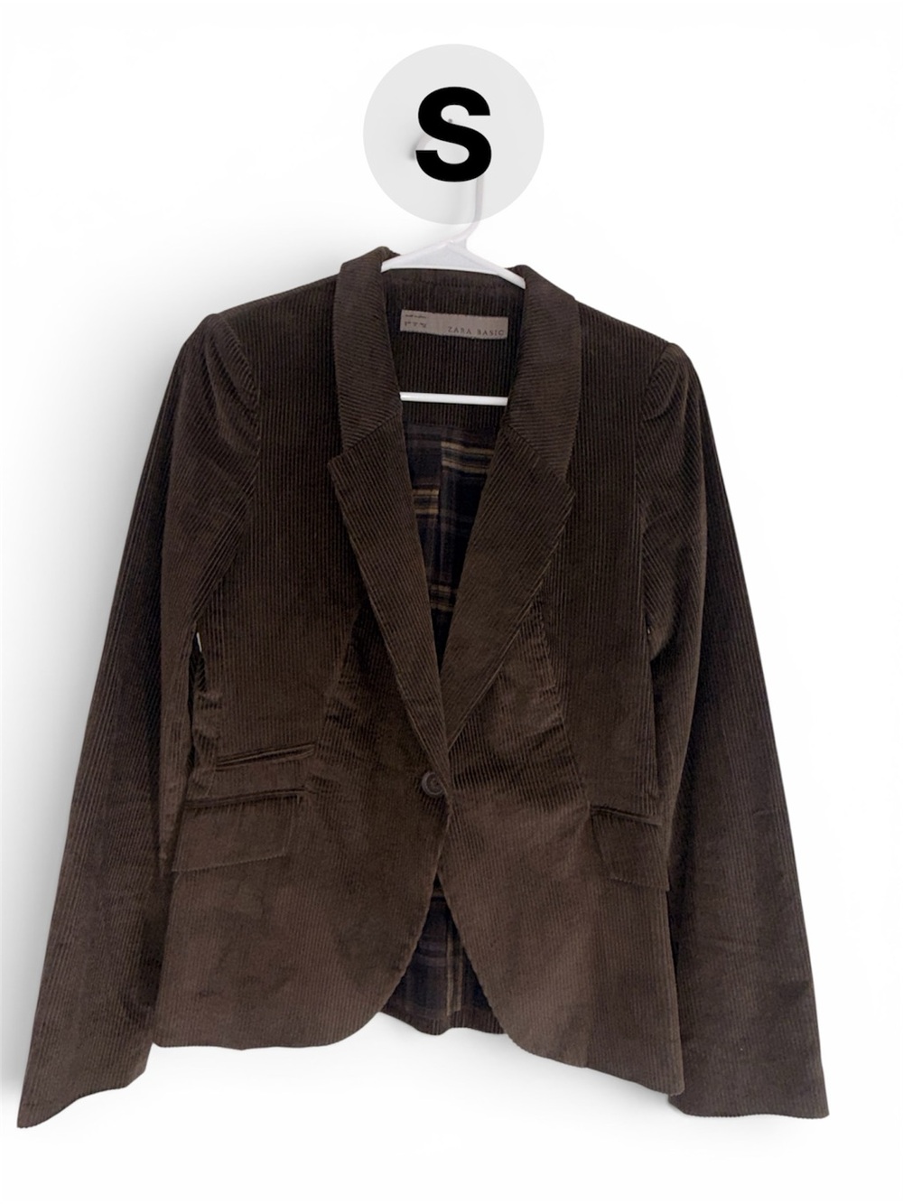 Zara Dark Brown Corduroy Blazer Jacket